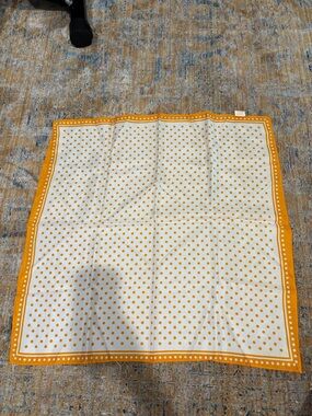 Vintage Polka Dot  Scarf in Mustard and White